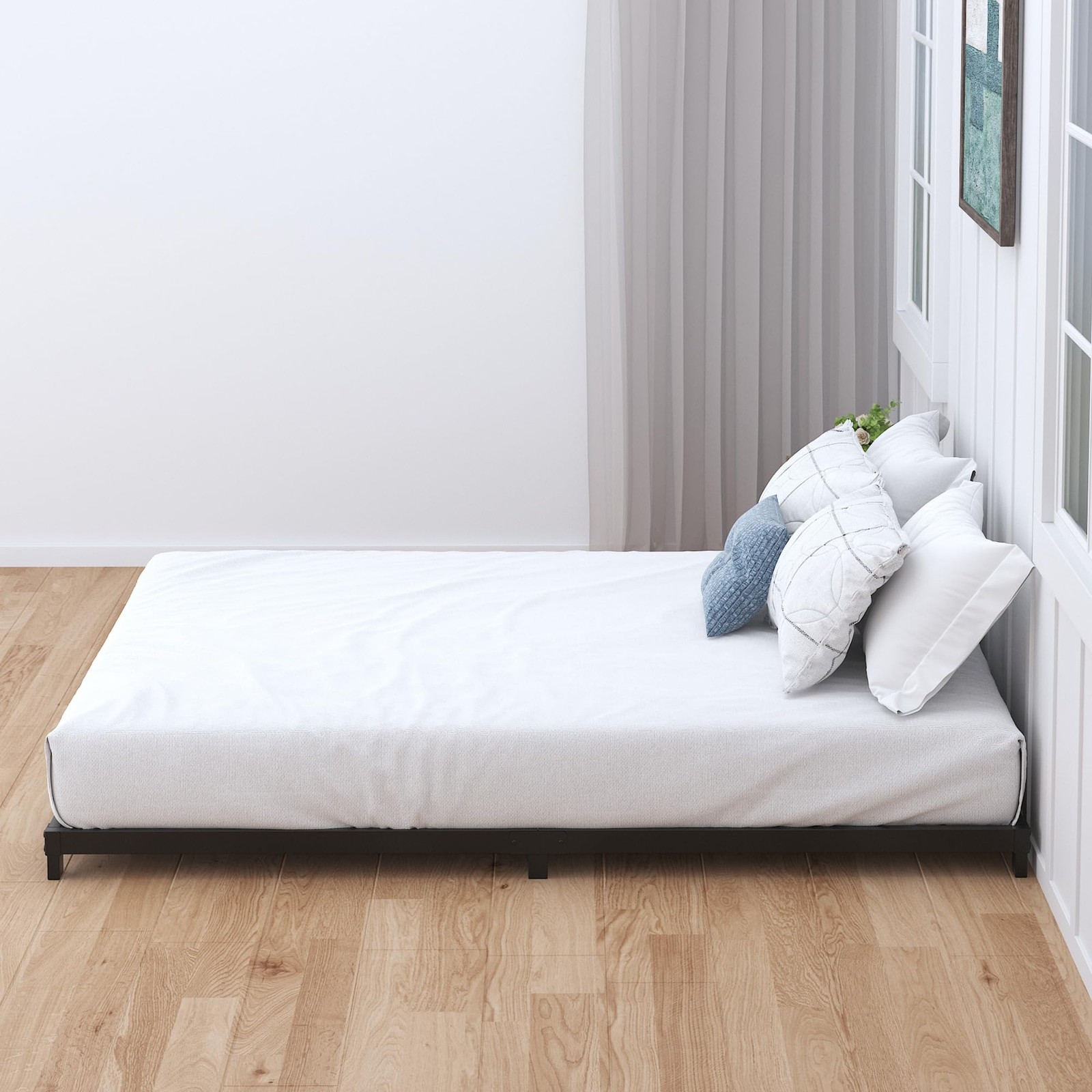 4 Inch Bed Frame Queen Size, Queen Bed Frame Low Profile