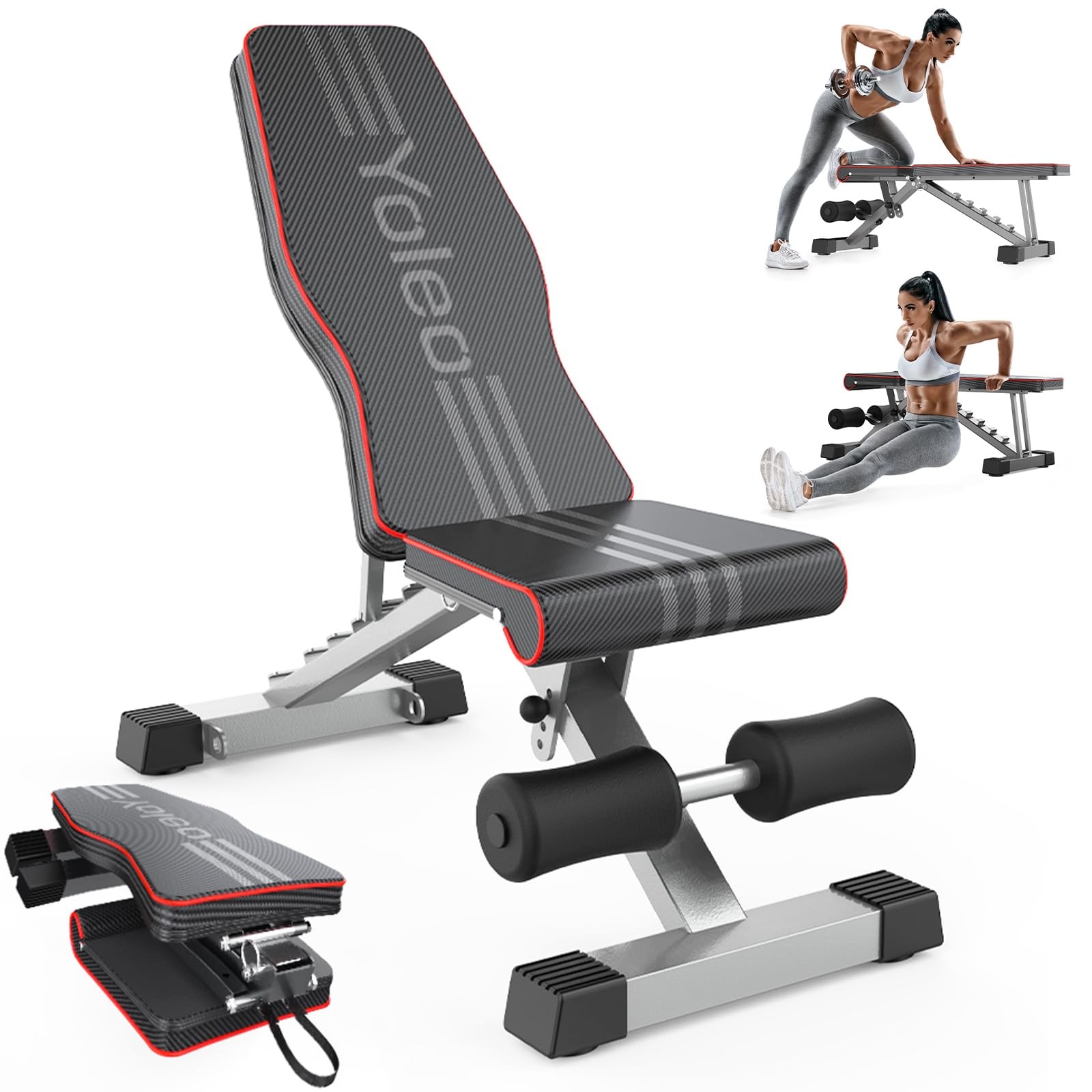 Adjustable Weight Bench for Full Body Workout; Foldable Bench Press Bench of ...