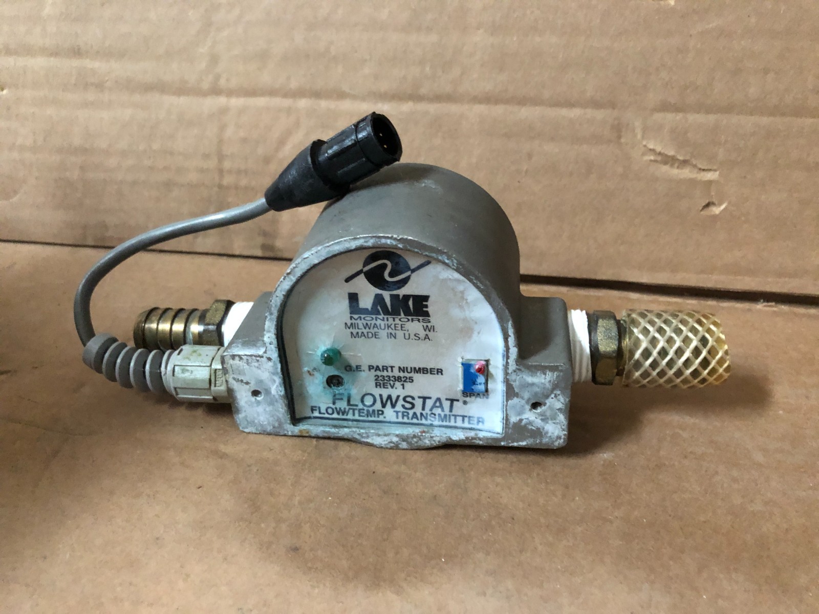 Lake Monitors Flowstat Flow Sensor Temp Transmitter GE Part Number 2333825