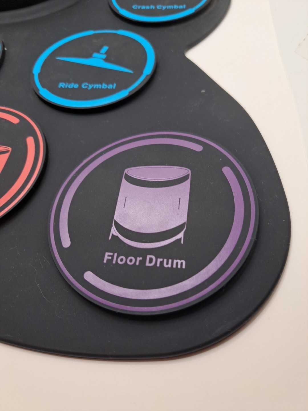 Electronic Drum Set 9 Drum Practice Pad with Headphone Jack Rollup Pad