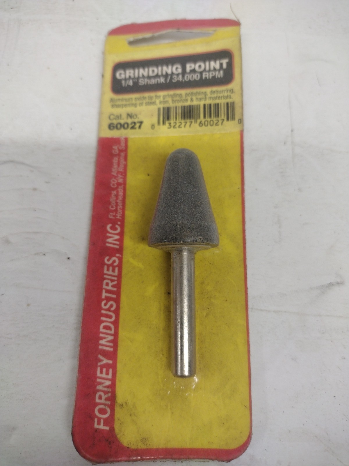 NOS Forney 60027 Mounted Grinding Point W/  1/4-Inch Shank 7/8”x2” 34000RPM