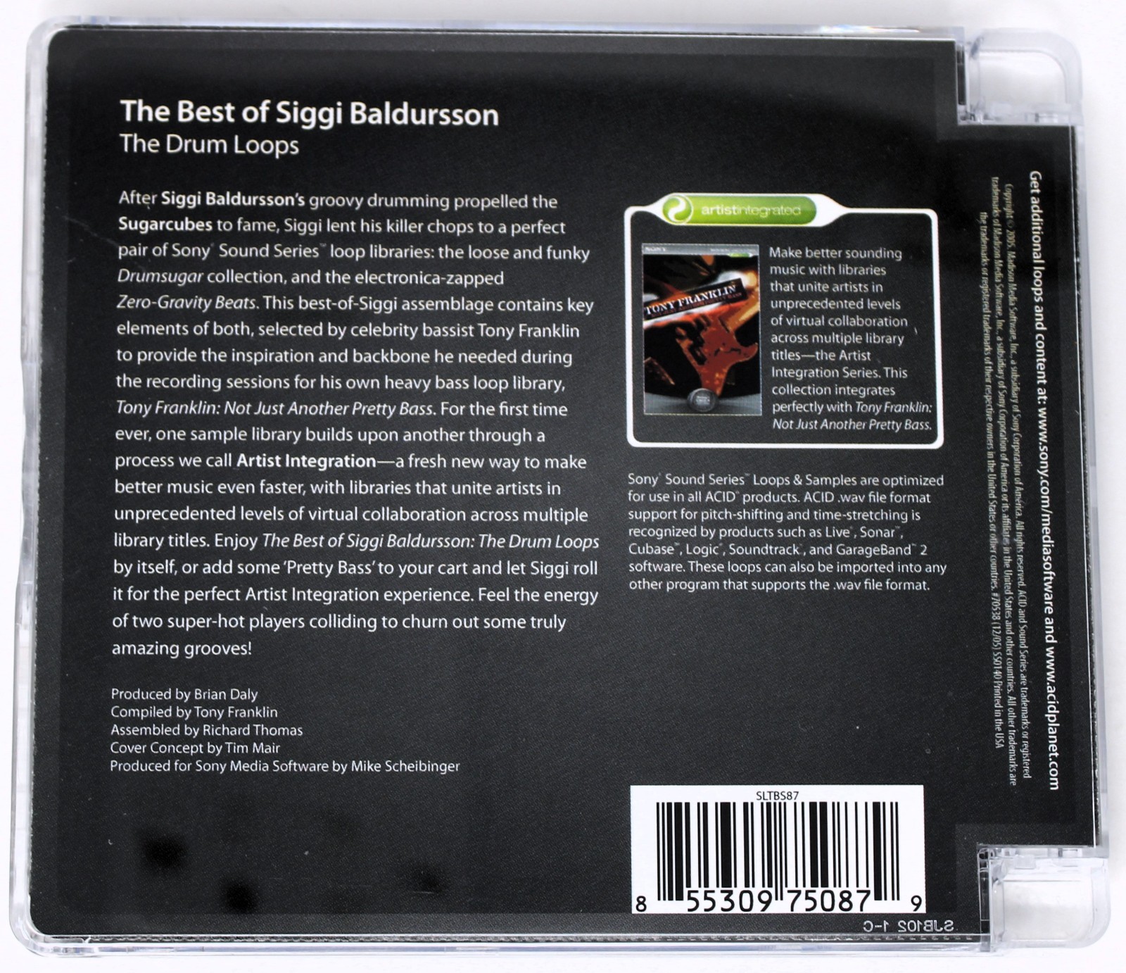 Sony Sound Series The Best Of Siggi Baldursson The Drum Loops Sample/Sampling CD