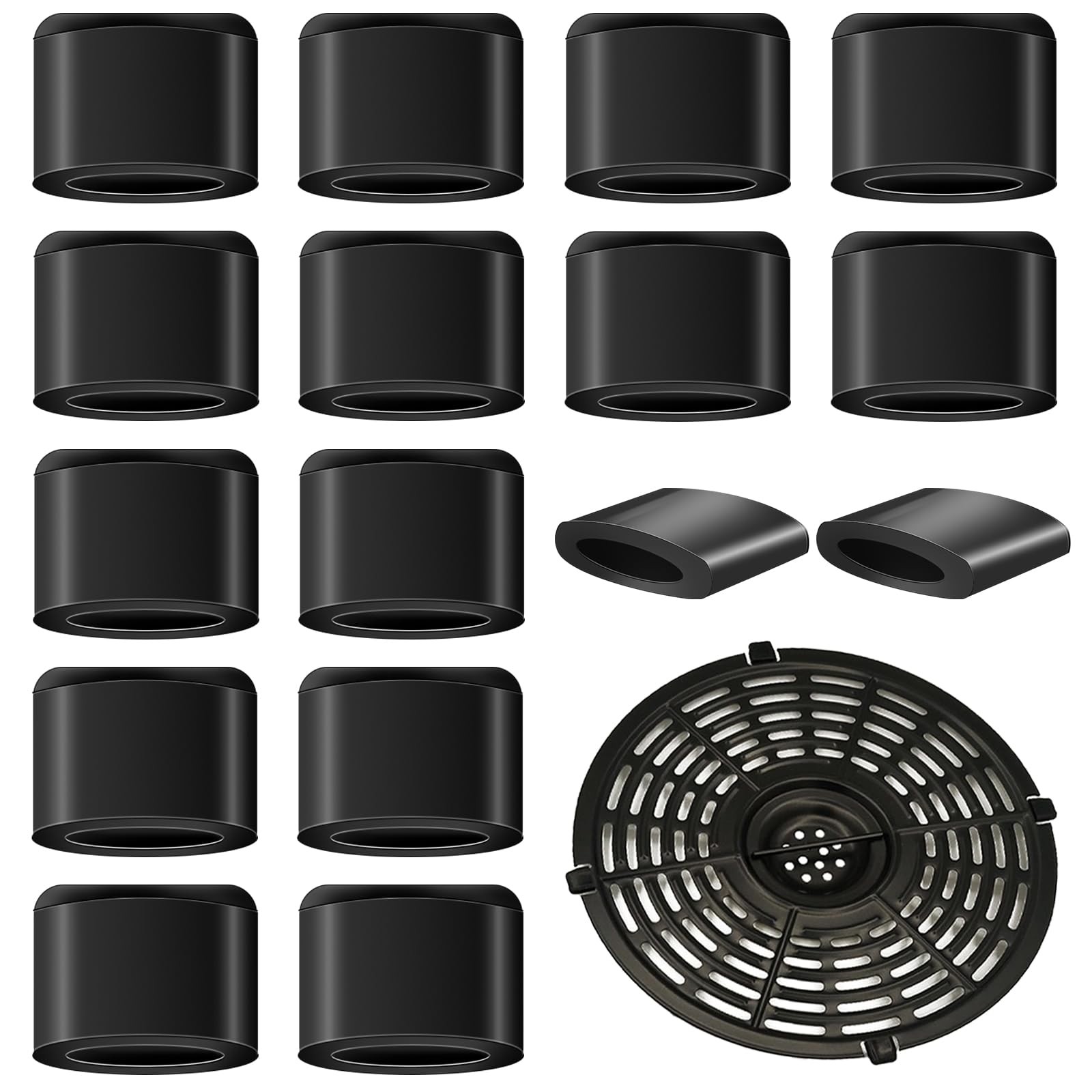 16 Pcs Rubber Non-Scratch Protective Covers Tip Silicone Pieces Air Fryer...