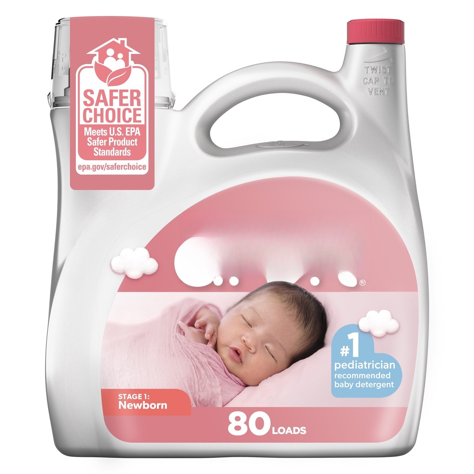 Newborn Laundry Detergent - Hypoallergenic, 80 Loads, 105oz
