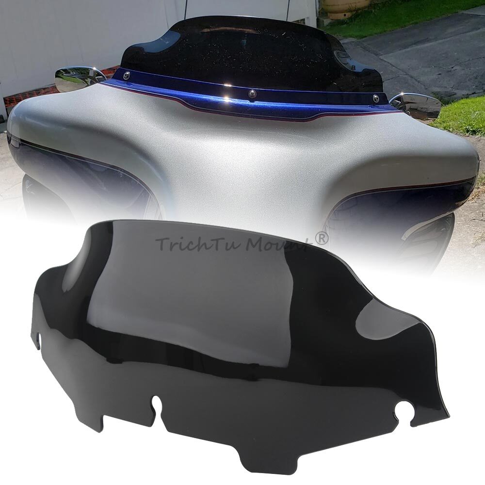 Black 6" Wave Windshield Windscreen for Harley Electra Glide Standard FLHT 96-09