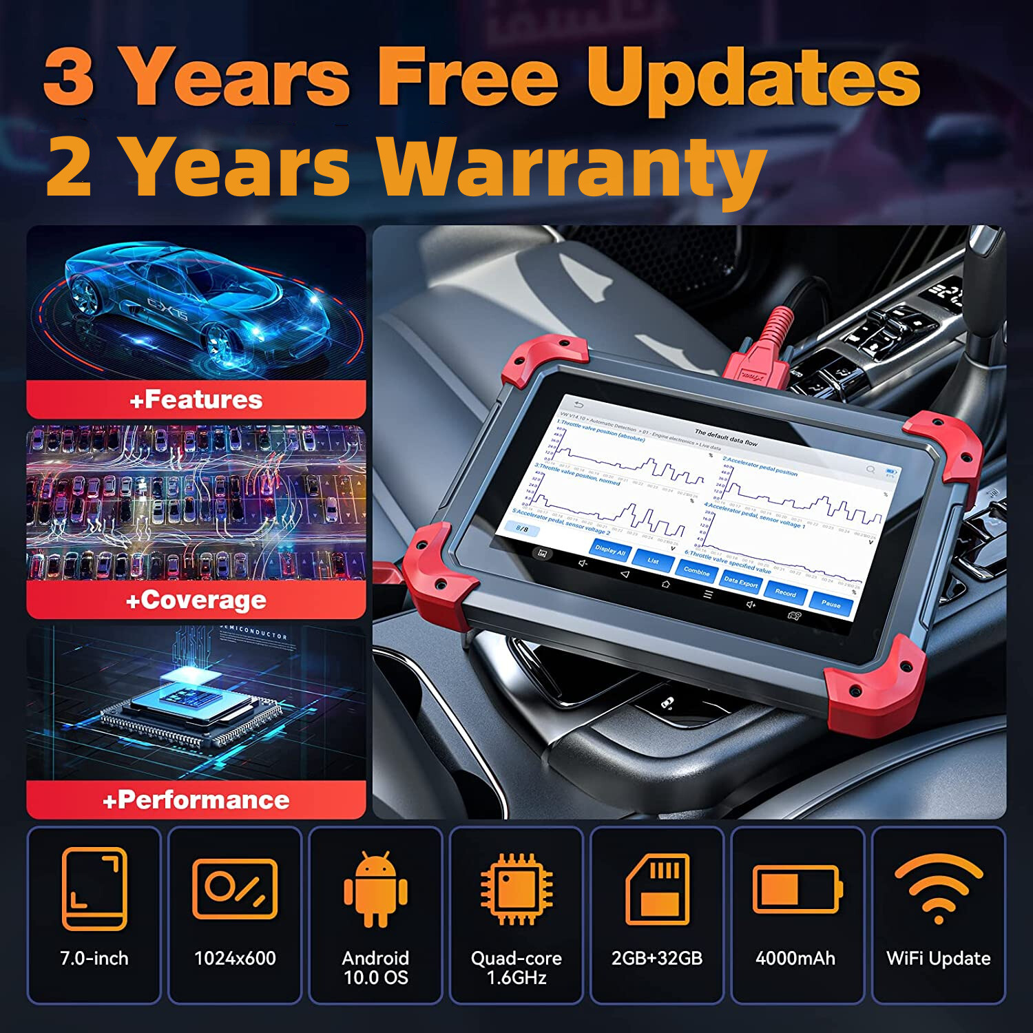 XTOOL USED D7 Auto Full System Diagnostic Scanner Bidirectional K_y Program Tool