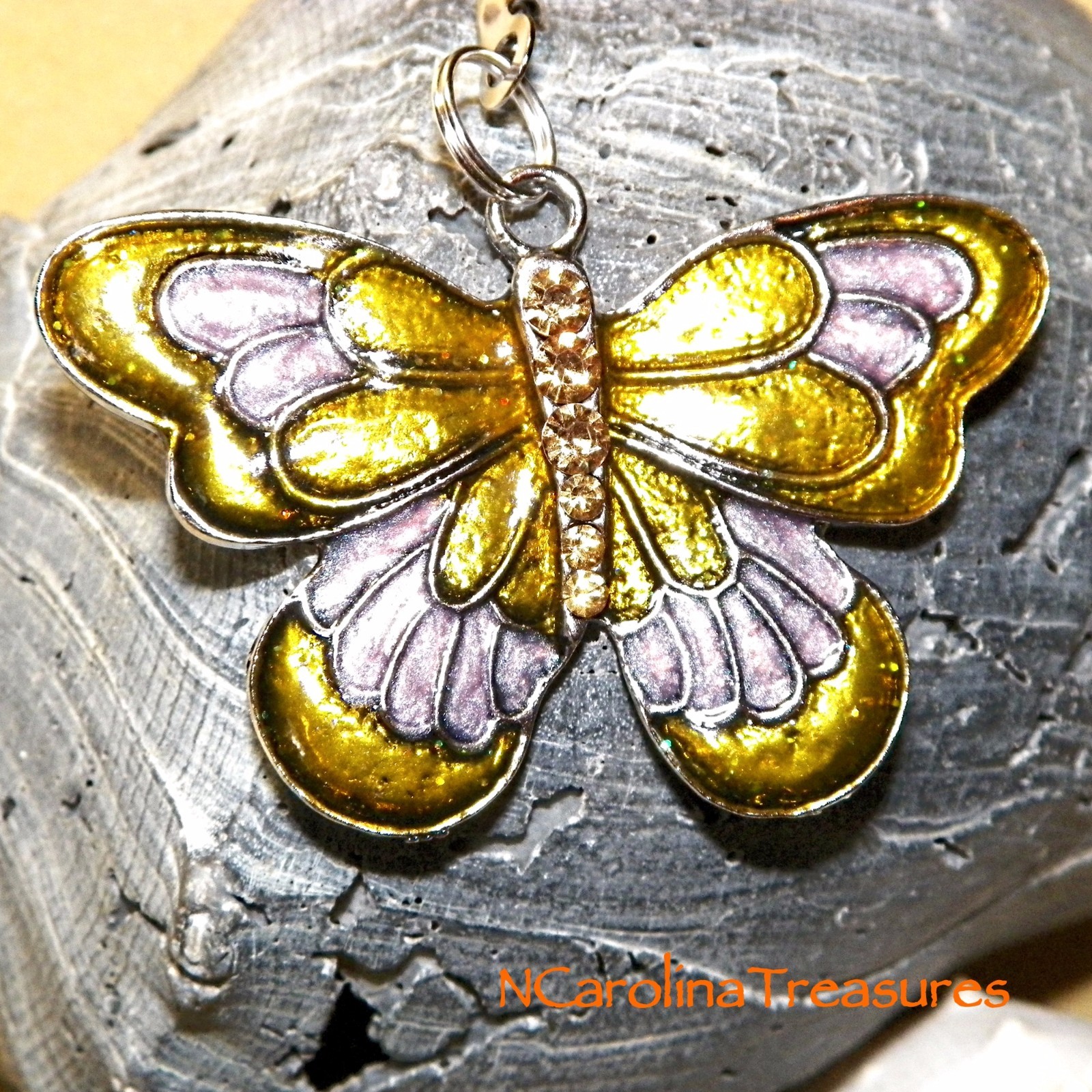 BUTTERFLIES BUTTERFLY SILVER GOLD PURPLE CEILING FAN LIGHT SWITCH PULL LARGE PR