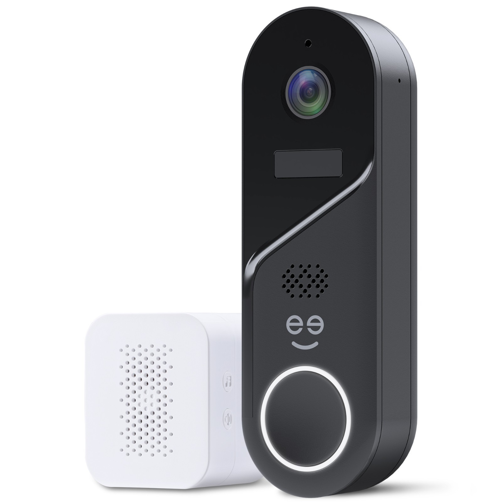 Geeni Halo 2K Video Doorbell Camera Battery or Wired w/ Chime Alexa Google