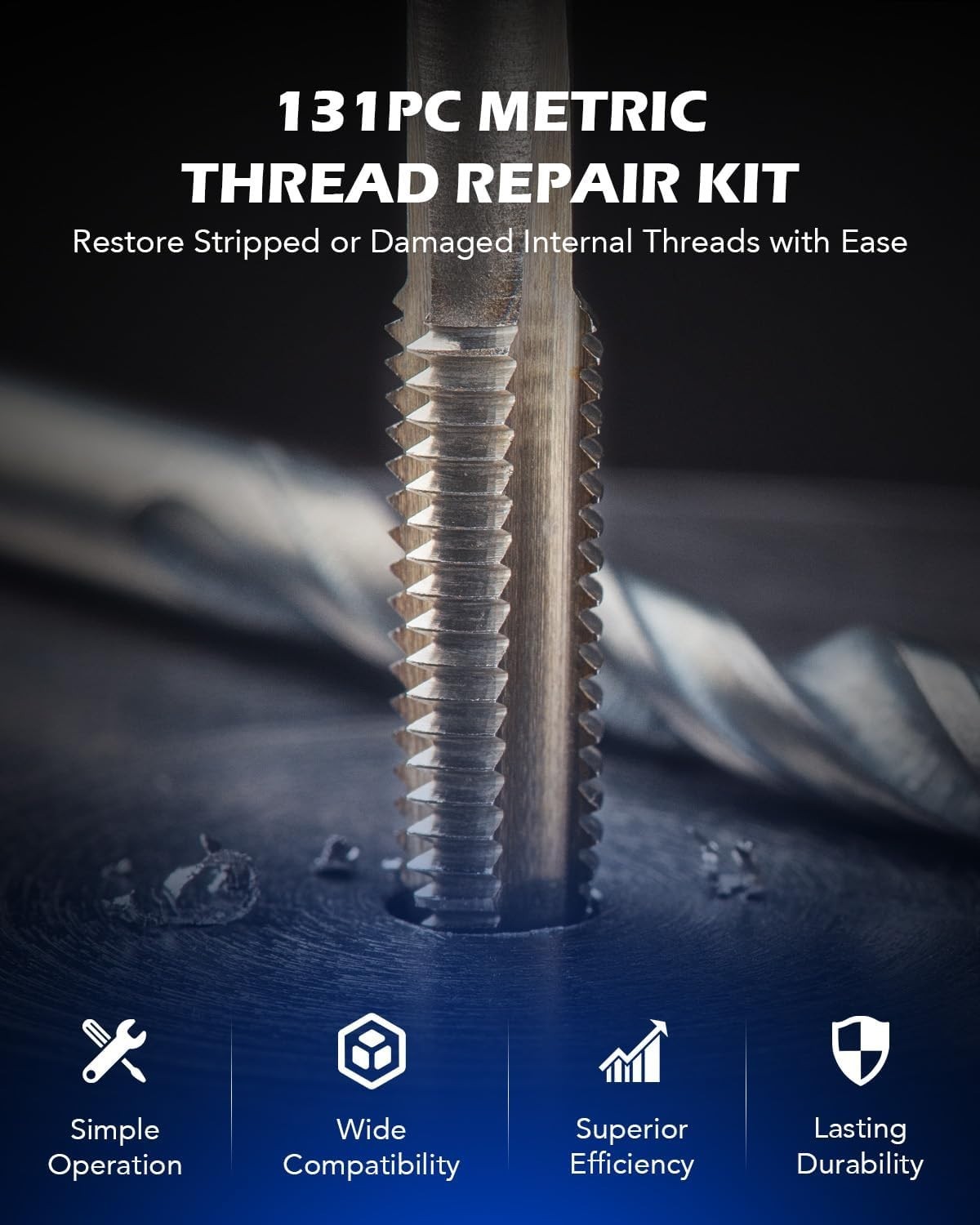 Complete Metric Helicoil Thread Repair Kit: Durable Inserts & Tools Included