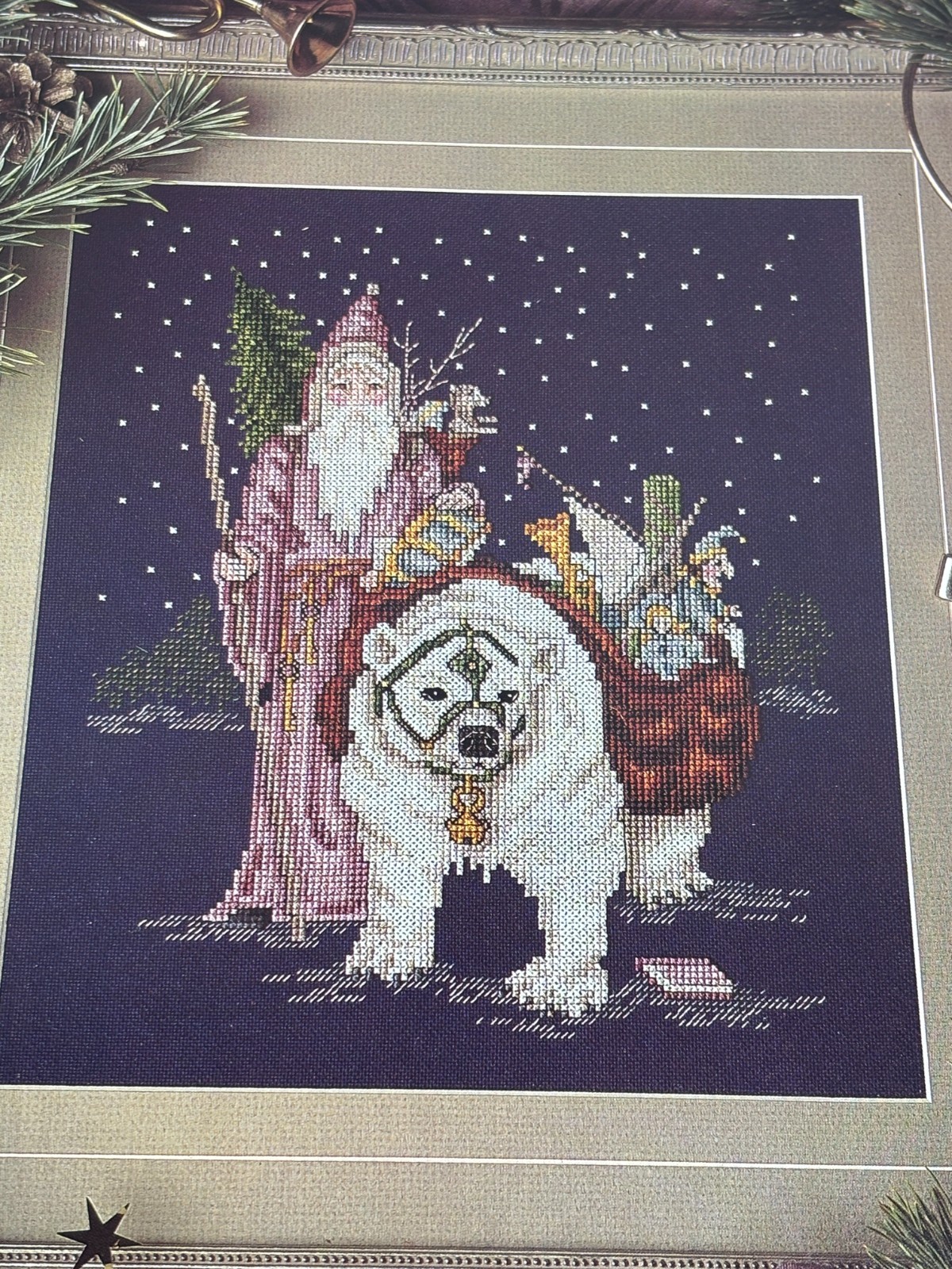 Santa and Bear Cross Stitch Pattern Pages From Book
