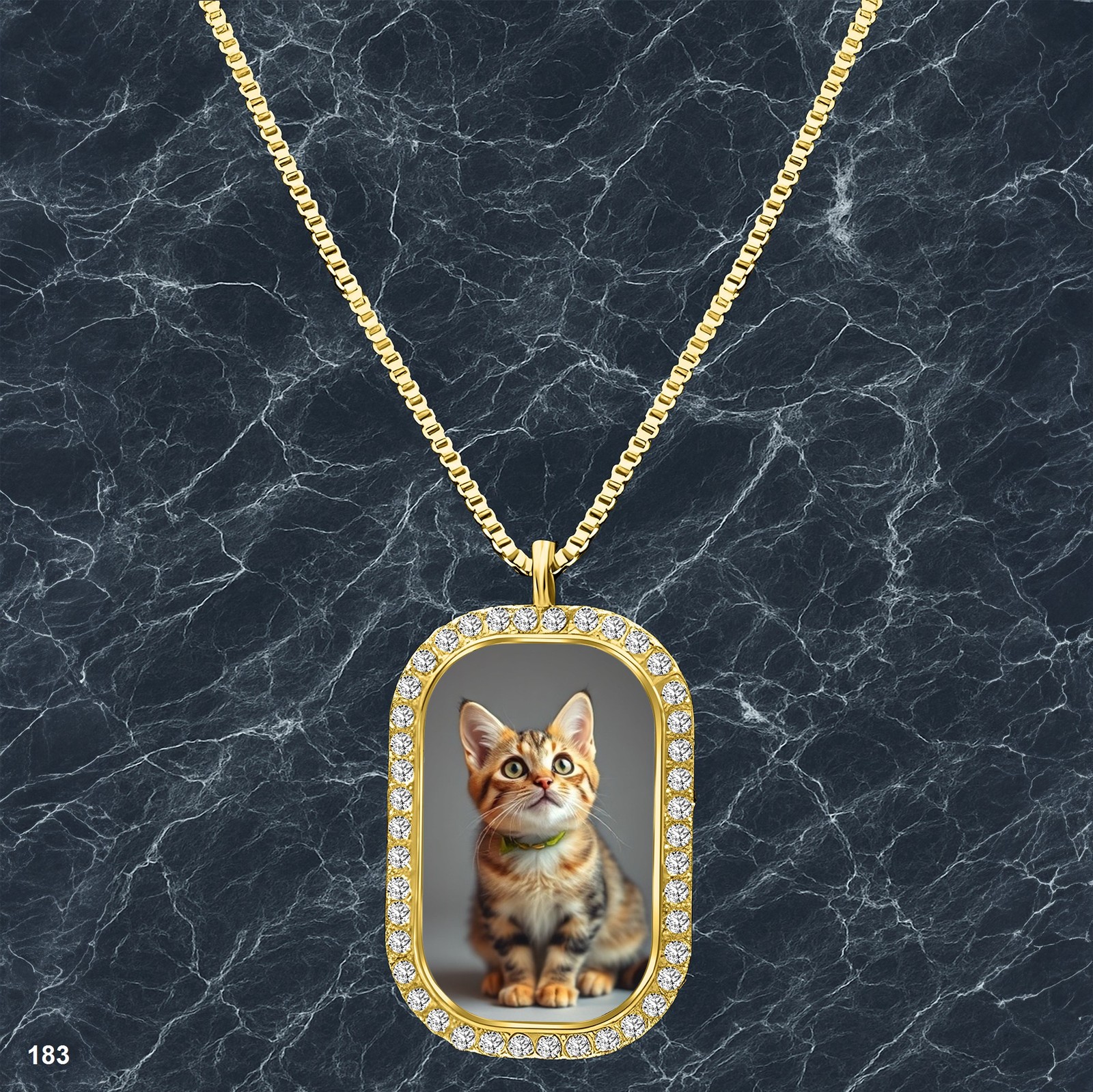 Colorful Cat Pendant Necklace Photo Lovely Gold Tone Keepsake Adornment