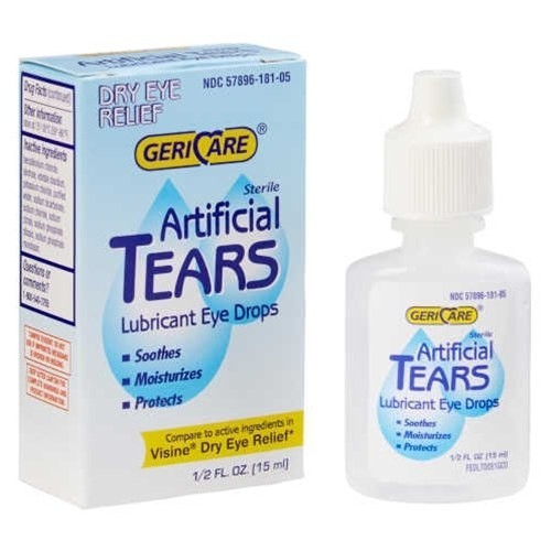 Artificial Tears Lubricant Eye Drops Dry Eye Relief 0.5 Ounce