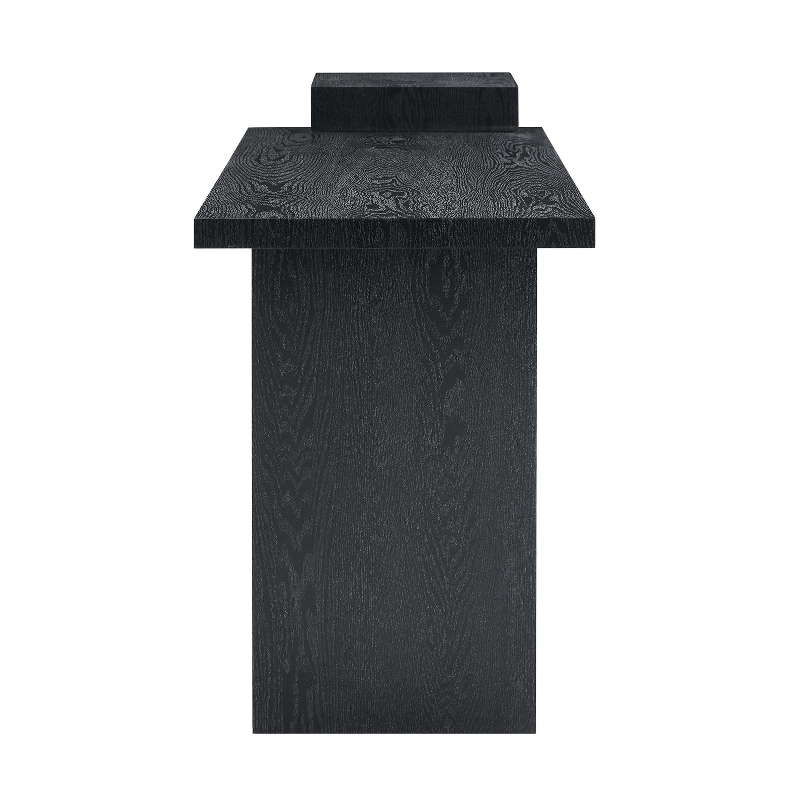 Modern Black Wood Grain Sofa Side Table - MDF Multipurpose Entryway Console Tab