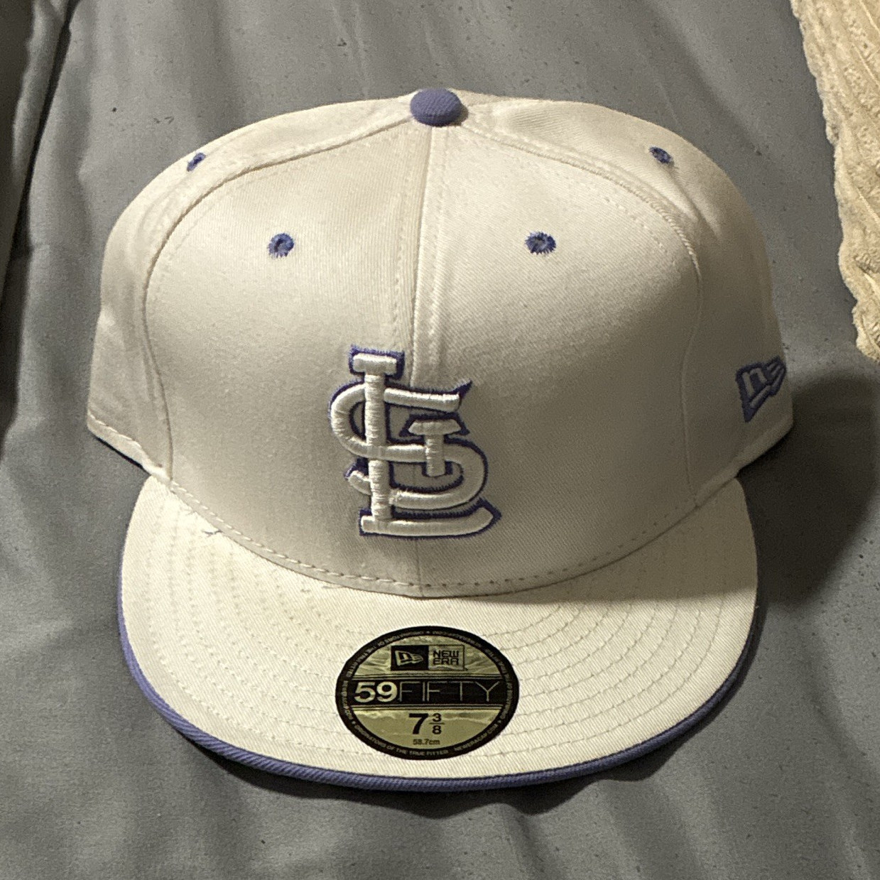 New Era 59FIFTY St. Louis Cardinals Fitted Cap Hat White Purple