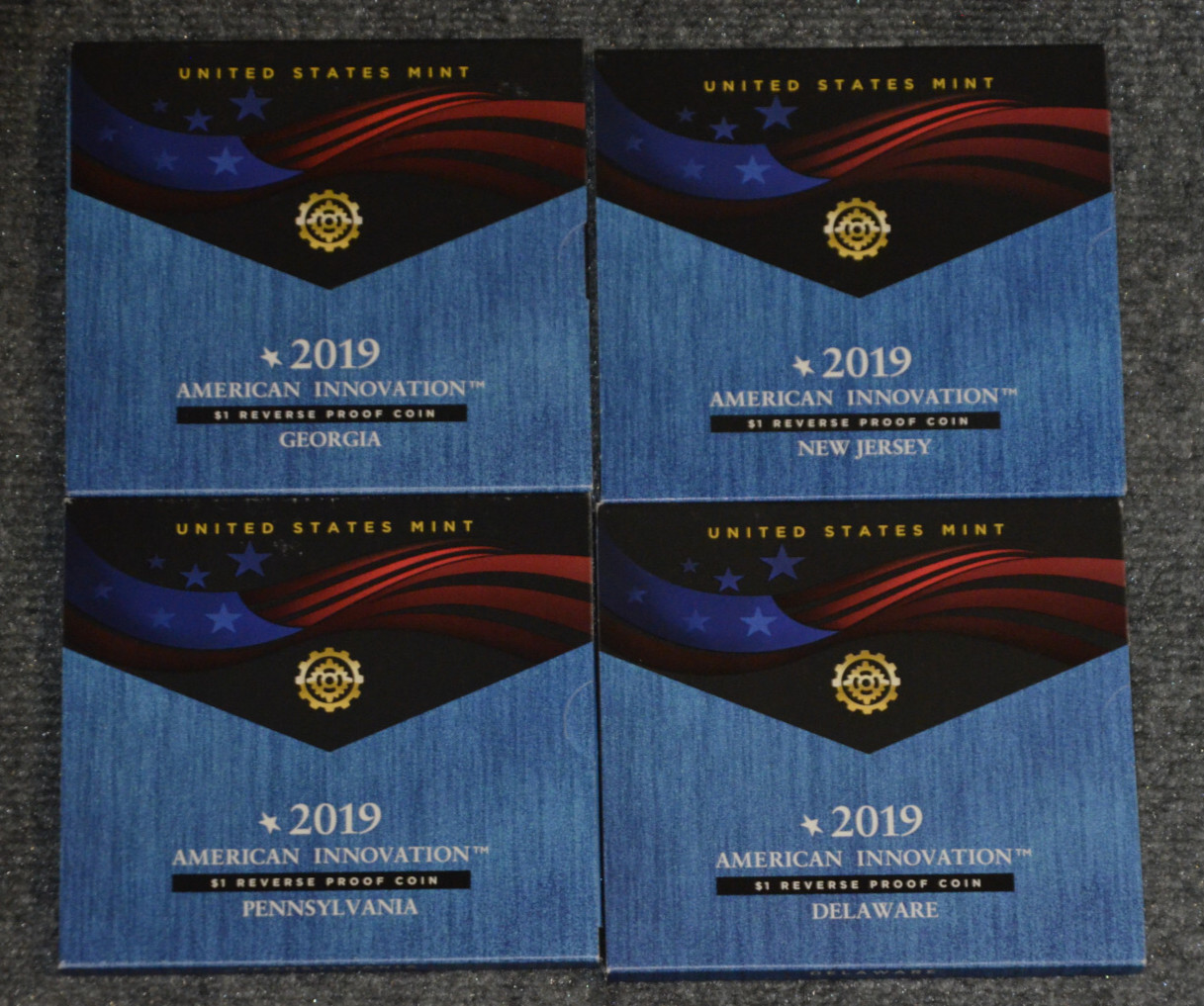 *Empty Boxes* For 2019 Reverse Proof 4 Coin Innovation 1$ Set
