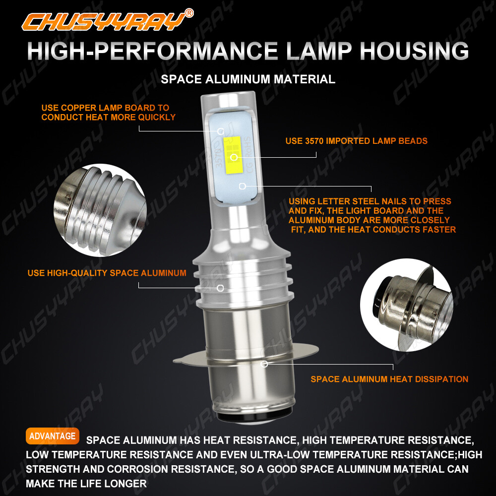 High Power HID LED Headlight Bulbs for Yamaha Raptor 660 2001-2005 Light Bulbs