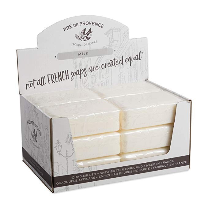 Pre de Provence SWEET MILK Case 12 x 250 Gram French Soap Bath Shower Bars Shea