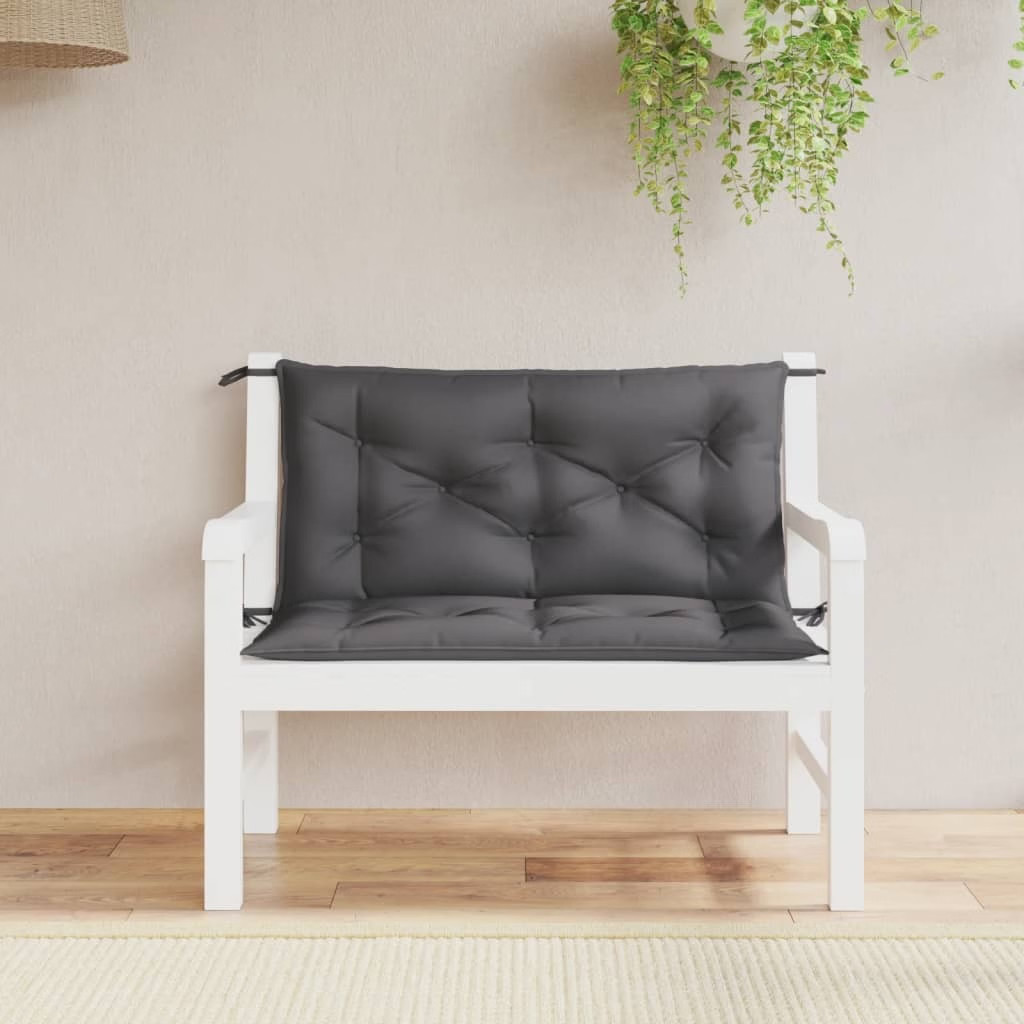 Garden Bench Cushion Set of 2 Anthracite