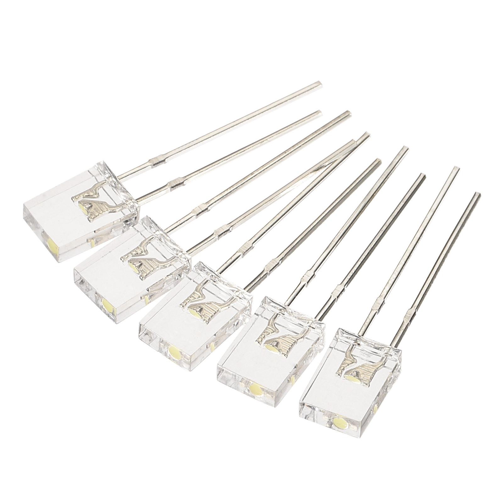 150Pcs 2x5x7mm Light Diode Rectangular Bright Clear LED Lamp Bulb White