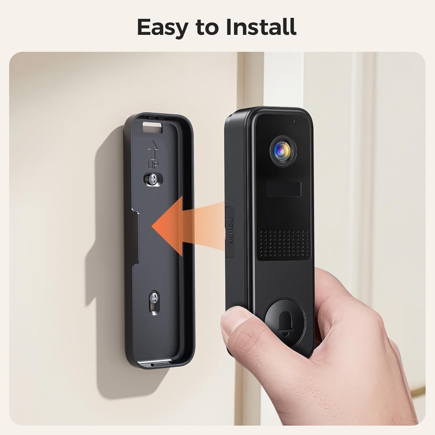 Battery-Powered 2K Doorbell Camera with Night Vision & Real-Time Notifications