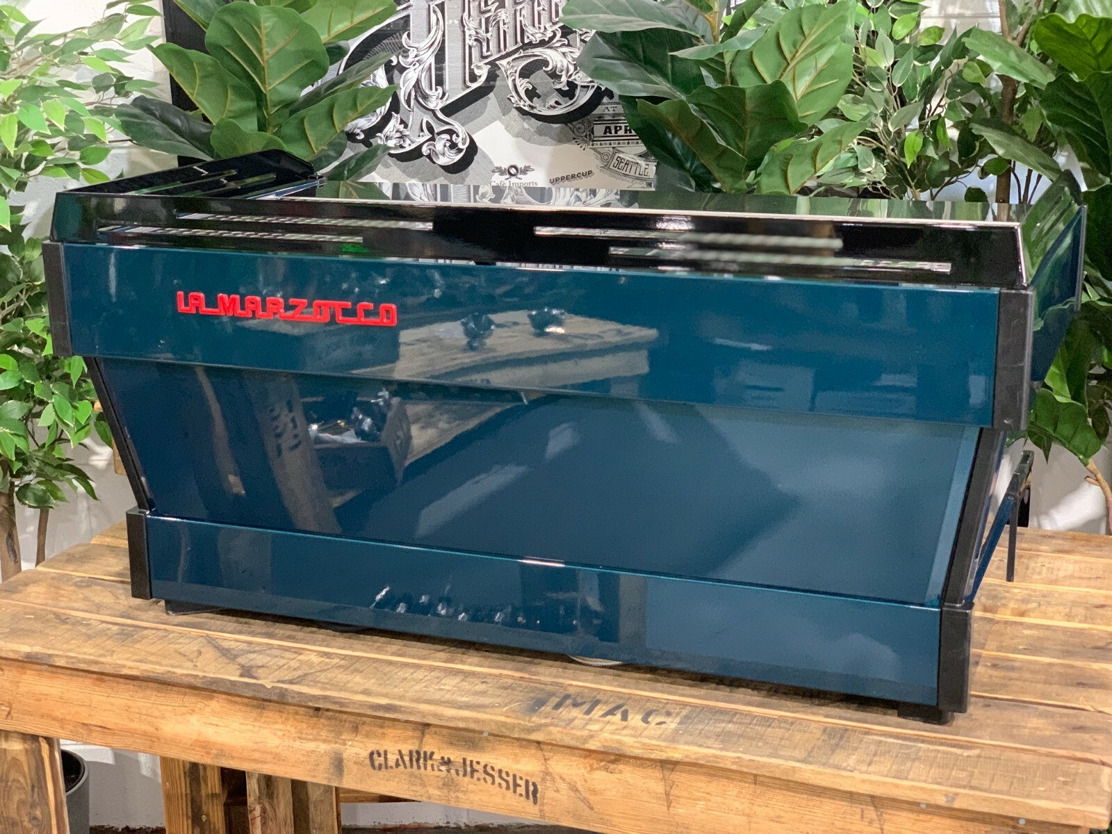 LA MARZOCCO LINEA PB 3 GROUP GOODWOOD GREEN ESPRESSO COFFEE MACHINE COMMERCIAL