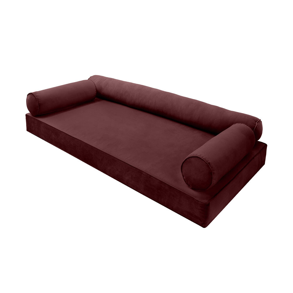 |SLIPCOVER ONLY| V6 Velvet Indoor Daybed Mattress Pillow Pipe Trim Twin AD368