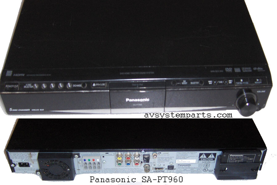 Panasonic SA-PT956=SA-PT960 1000W  5 Disk DVD Home Theater Receiver (ONLY)