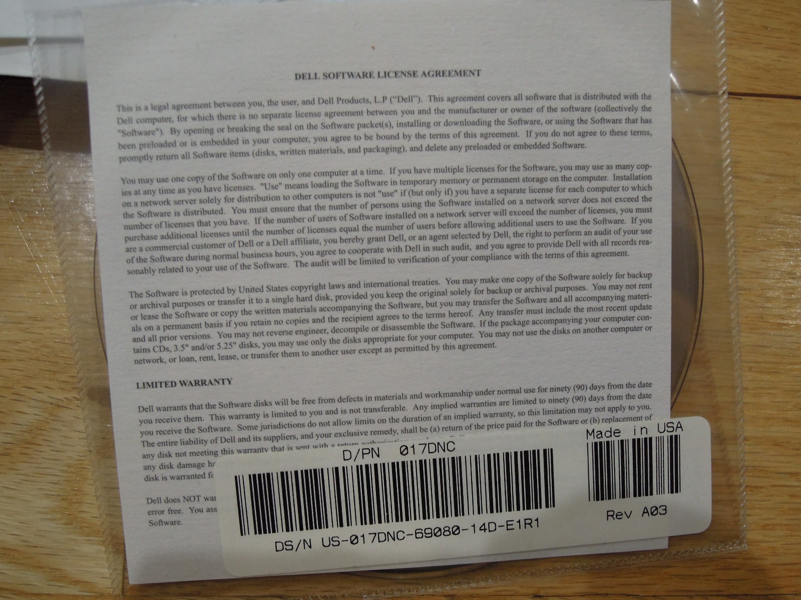 For Reinstalling Dell Inspiron 8000 System Software CD Backup 30KYV