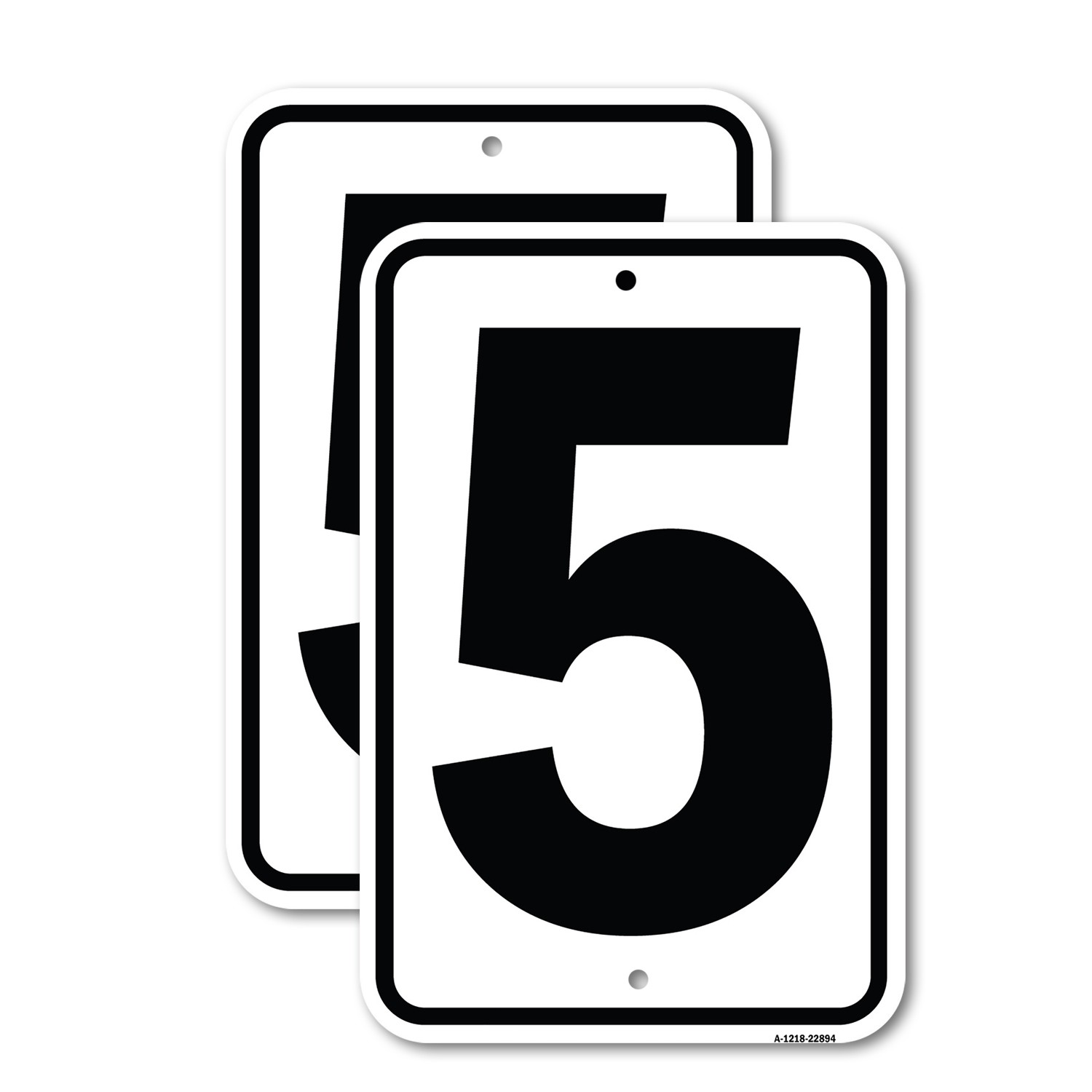Sign with Number 5 Heavy Gauge Aluminum Parking Sign Rust Proof