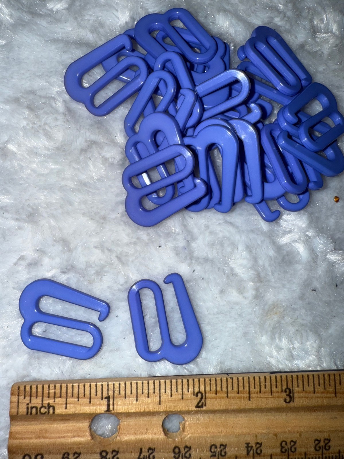Lot 24 Denim blue plastic BATHING swim SUIT bra replacement hook hooks 3/4"