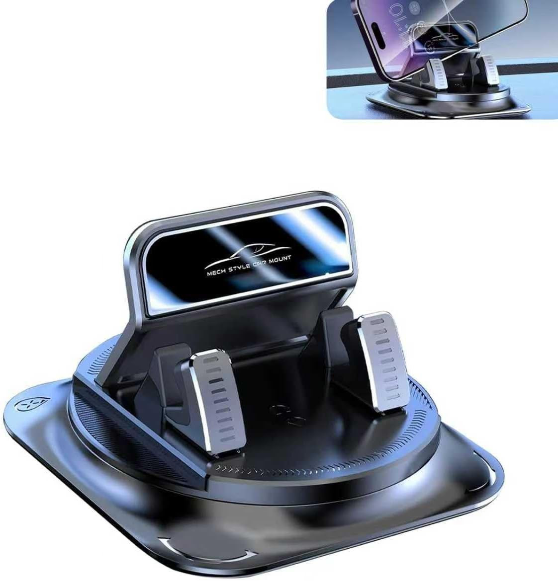 Car Dashboard Phone Holder, Anti-Slip Grips & One-Hand Operation Cell Phone Hold