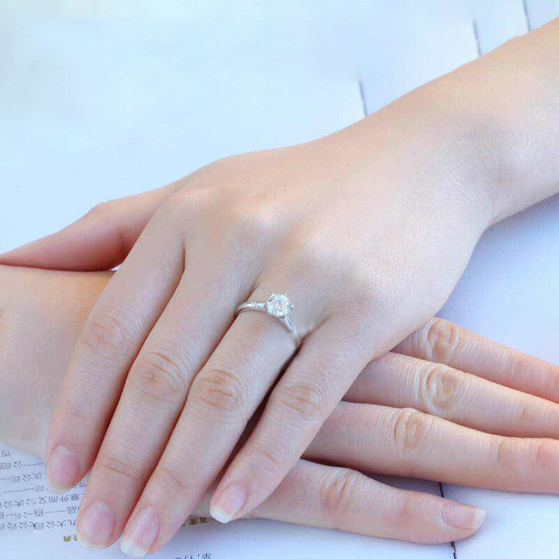 Pretty Jewelry 925 Silver Plated Ring Cubic Zircon Anniversary Ring Sz 6-10