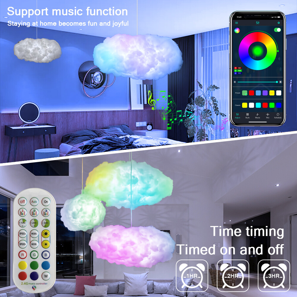 USB Cloud Light APP Control Music Synchronization 3D RGBIC Ambient Light Lightni