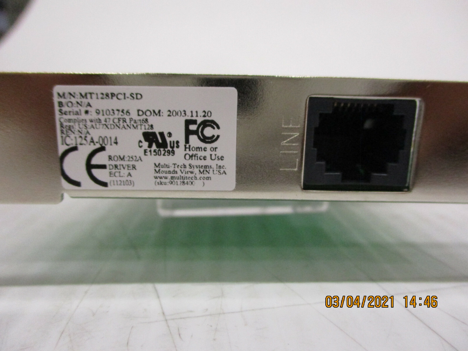 MultiTech MT128PCI-SD ISDN PCI Network Adapter. Brand New!