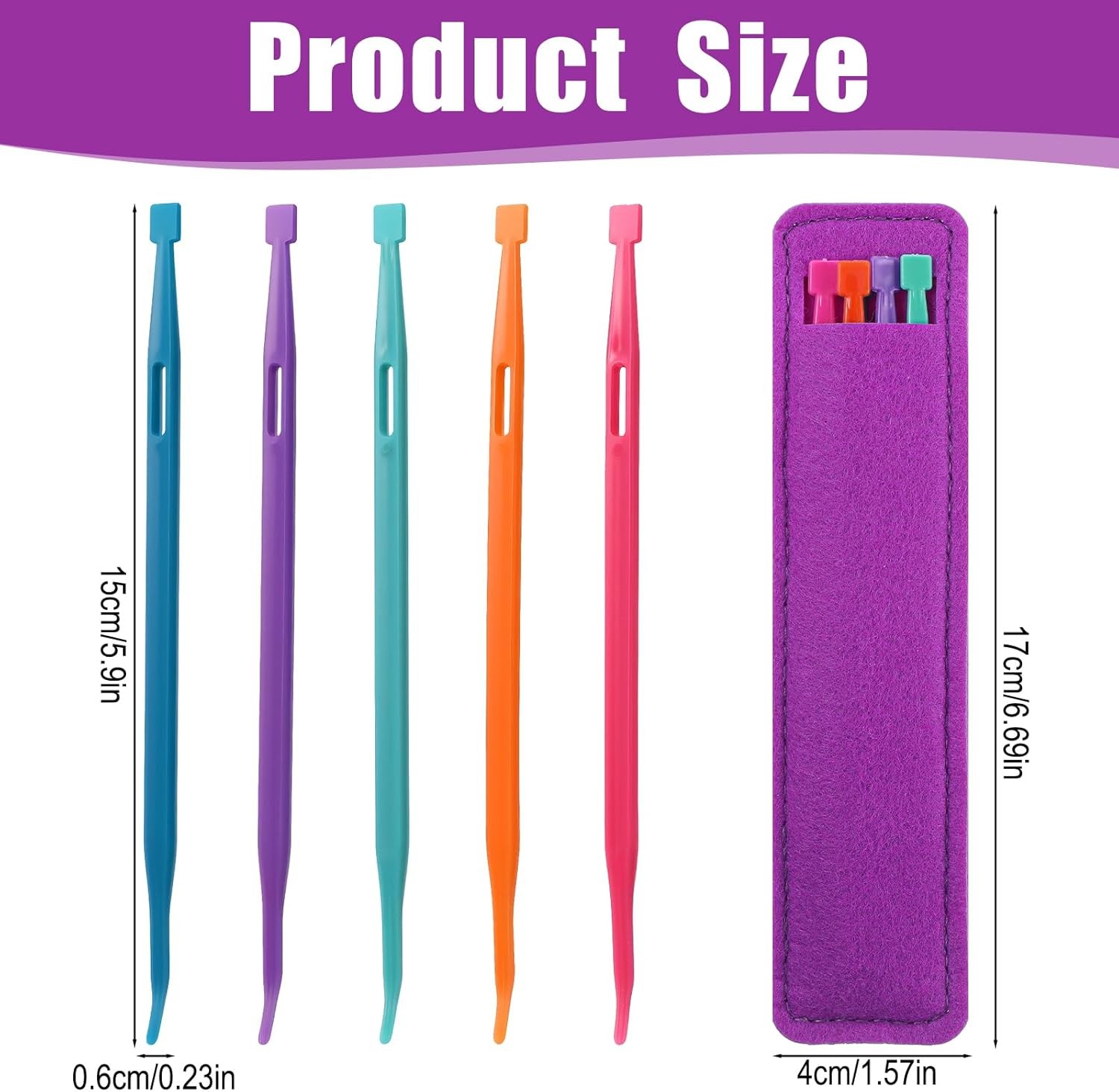 5Pcs That Purple Thang Sewing Tools, 5 Colors Plastic Sewing Tool Threader, Mult