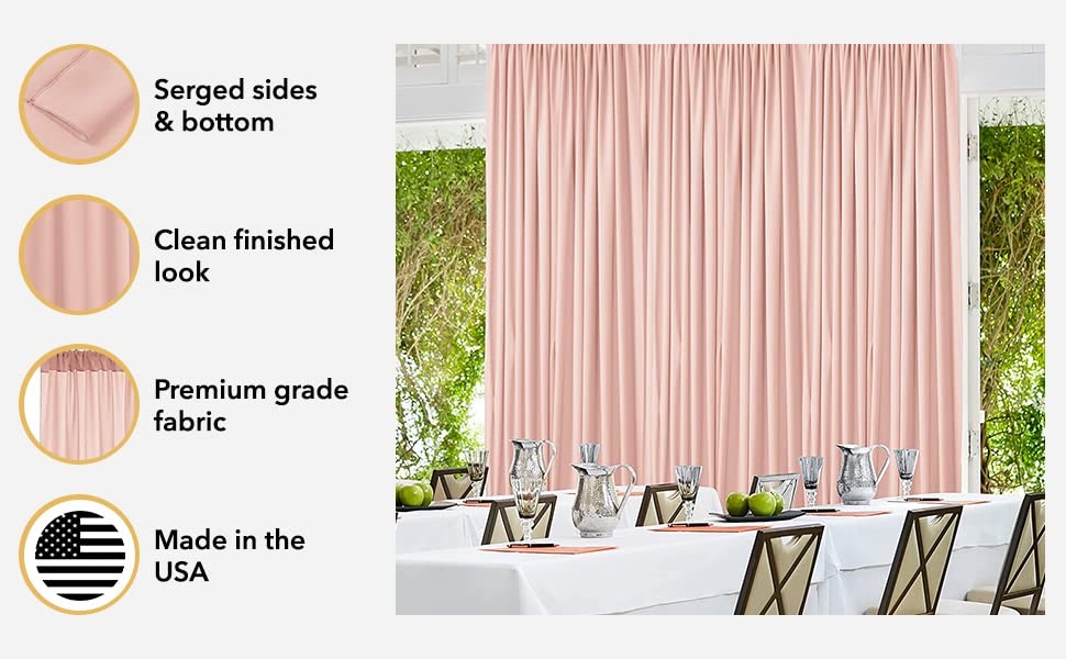 Ak Trading Co. 10 Feet X 8 Feet Ifr Polyester Backdrop Drapes Curtains Panels