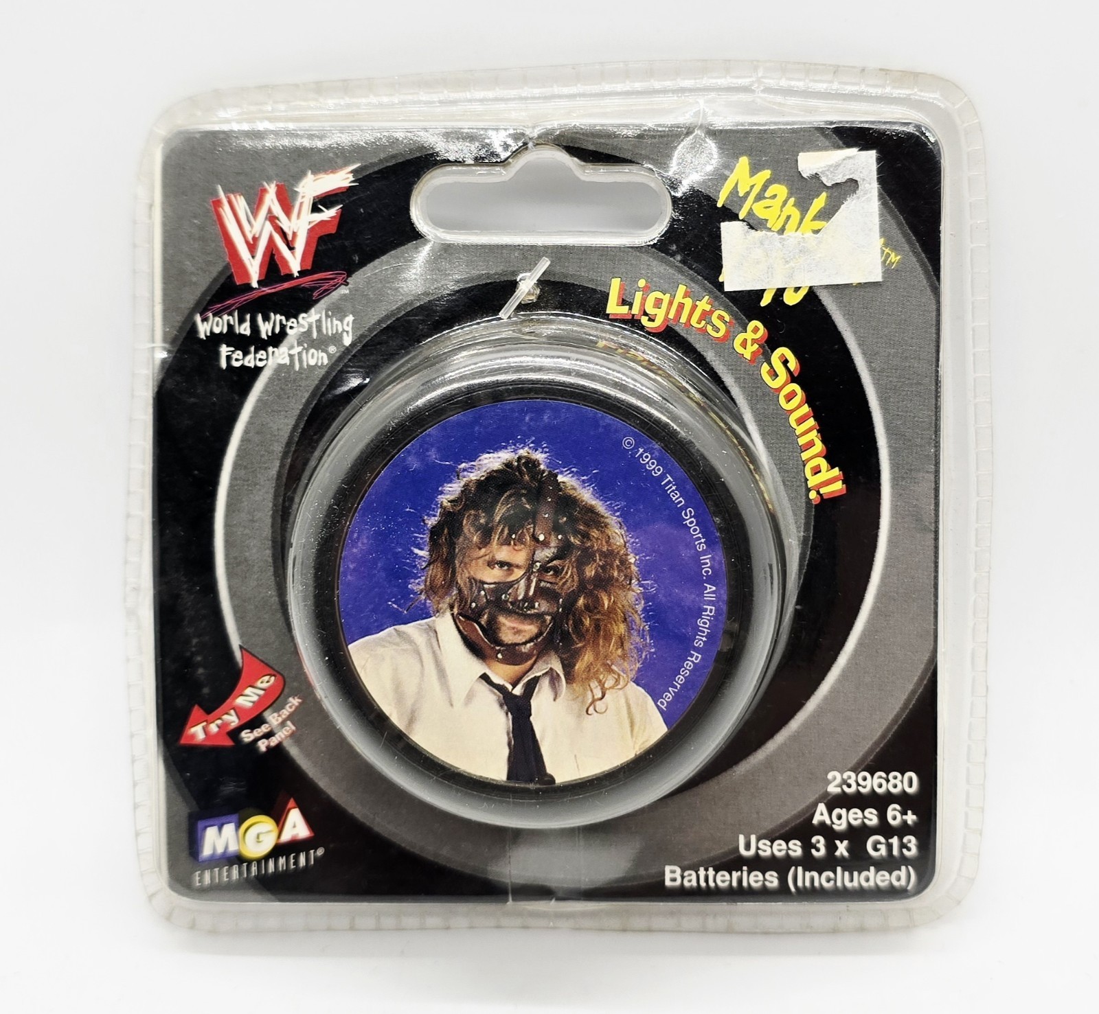Rare NOS New WWF WWE MANKlND YOYO Lights & Sounds New SEALED Vintage Mick Foley