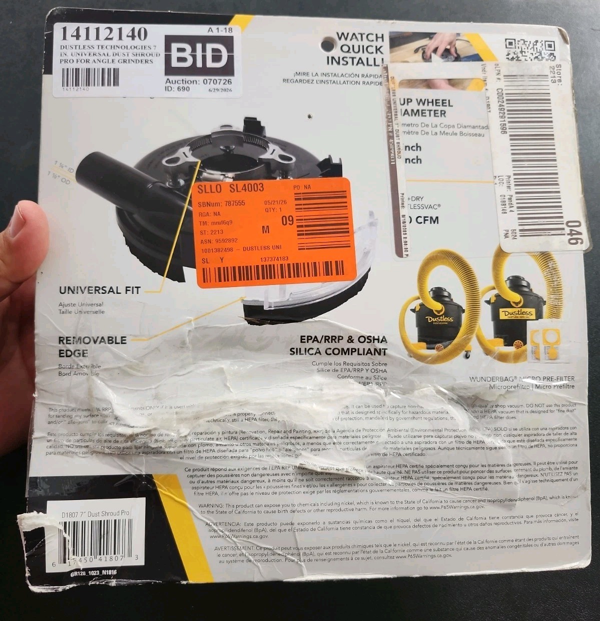 Dustless Technologies 7 in. Universal Dust Shroud Pro for Angle Grinders - D1807