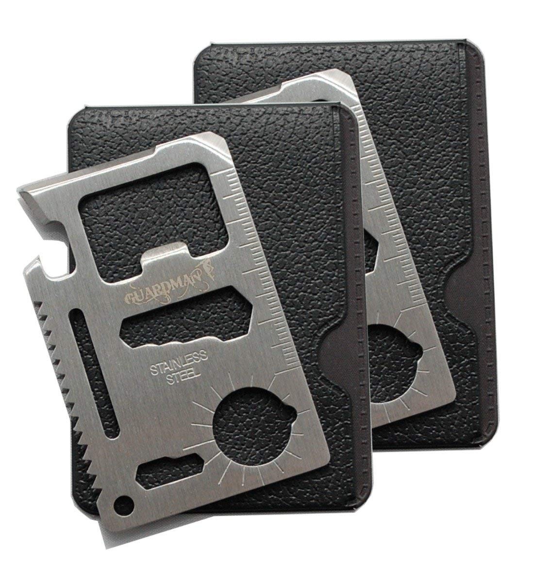 GUARDMAN Fathers Day Gift 2-Pack 11-in-1 Credit Card Multitool – Silver2