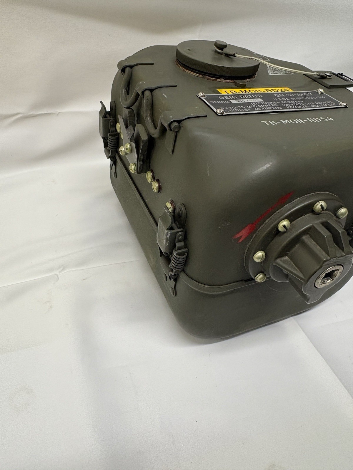 Vintage U.S. military hand generator GN-58-A-GY, made by Telefunken Germany