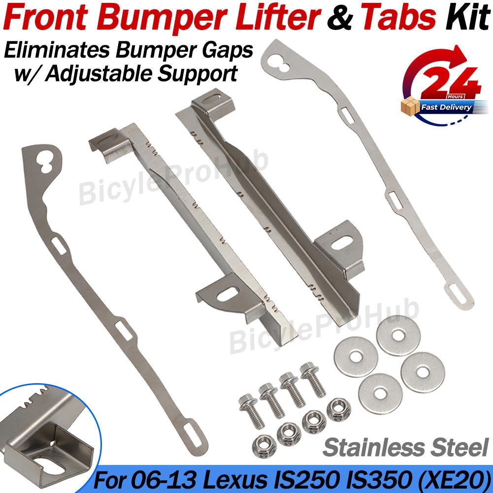 Front Bumper Lifts w/ Hardware For LEXUS IS250 IS350(XE20) 2006-2013 Gap Fix Kit
