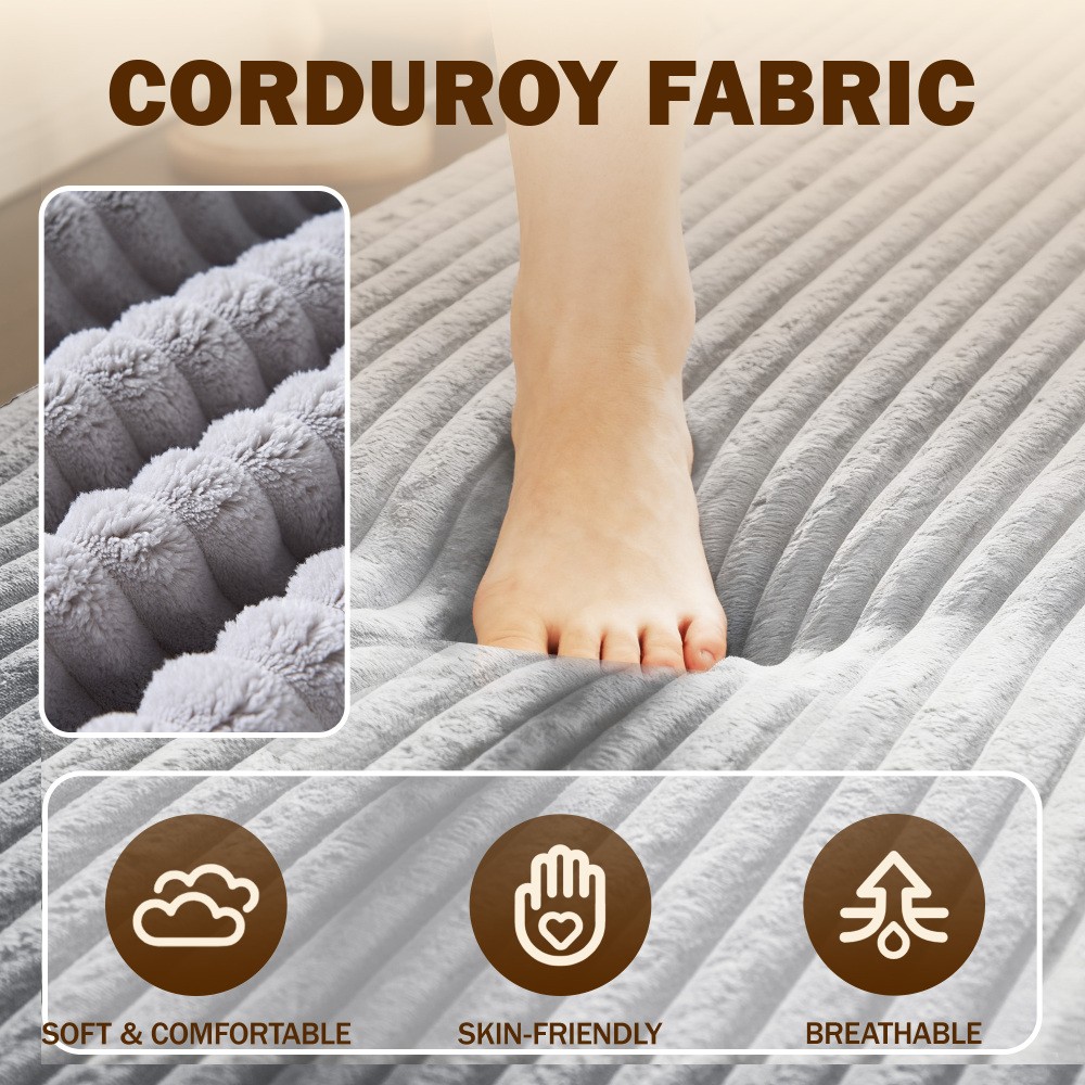 Twin Convertible Floor Sofa Bed w/ Pillows, Folding Guest Mattress Light Grey