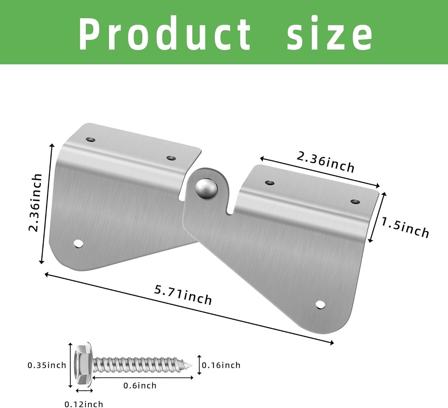 2PCS Stainless Steel Gutter Extension Flip-Up Hinge Downspout DIY Mounting