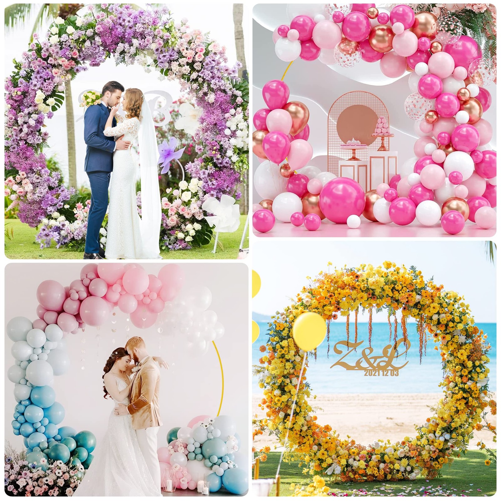 Wokceer Round Backdrop Stand 7.2Ft Circle Balloon Arch Frame Circle Backdrop