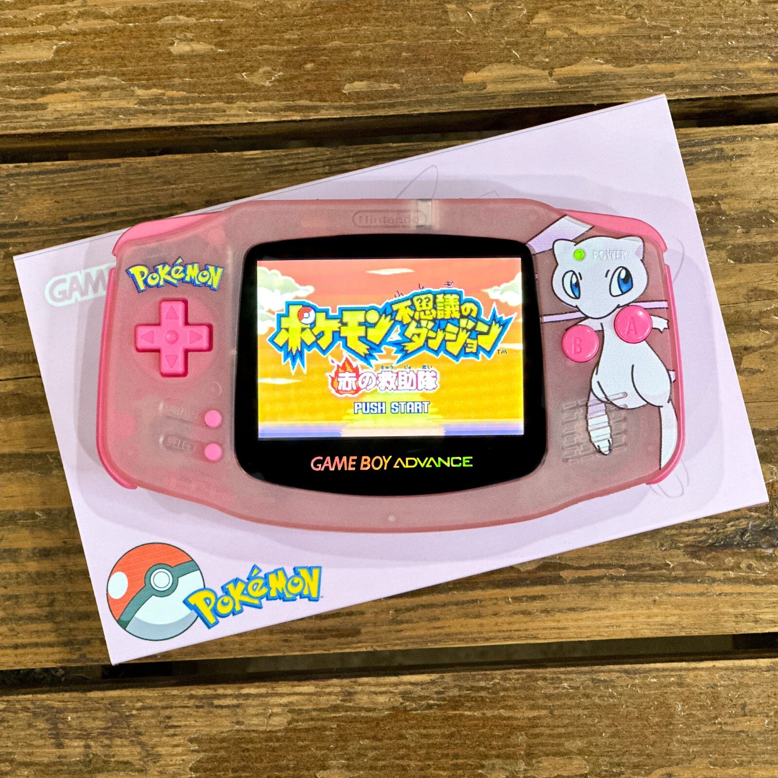 Nintendo Game Boy Advance GBA System 3.0 M2 IPS LCD Pokemon UV MEW Pink