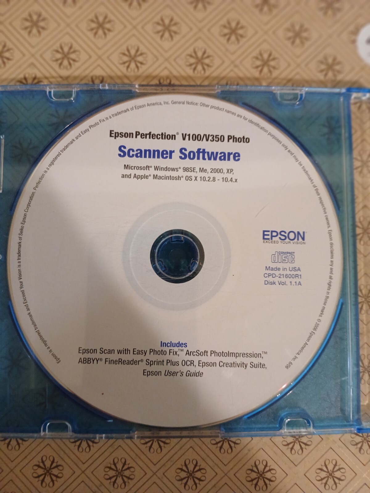 ⭐️⭐️⭐️⭐️⭐️ Epson Perfection V100/V350 Photo Scanner Software CD Disc Only Ex