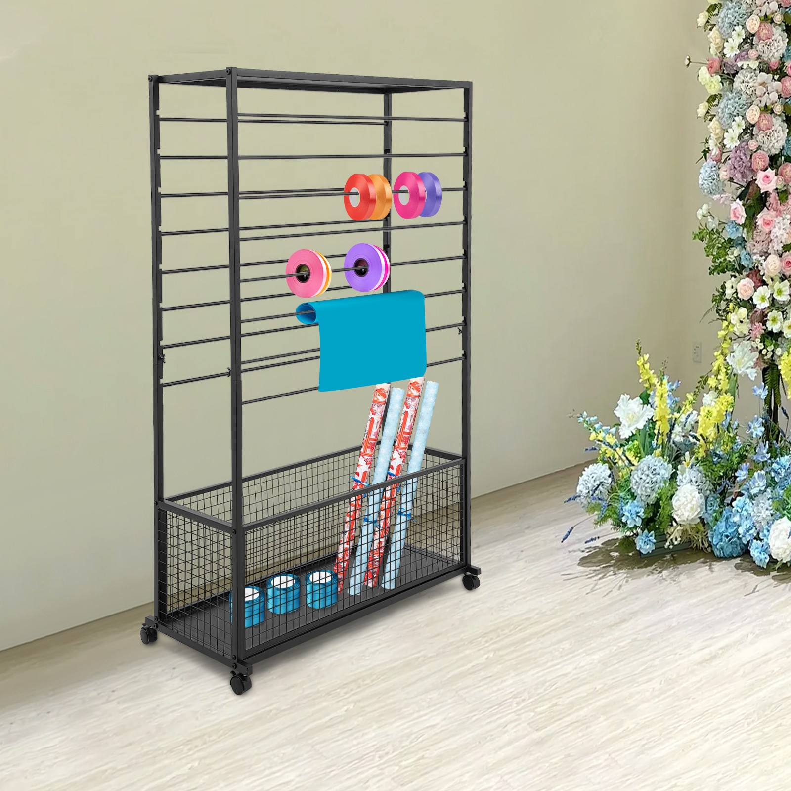 Double-Sided 16 Tier Ribbon Rack Ribbon Holder Storage Shelf For Ribbon