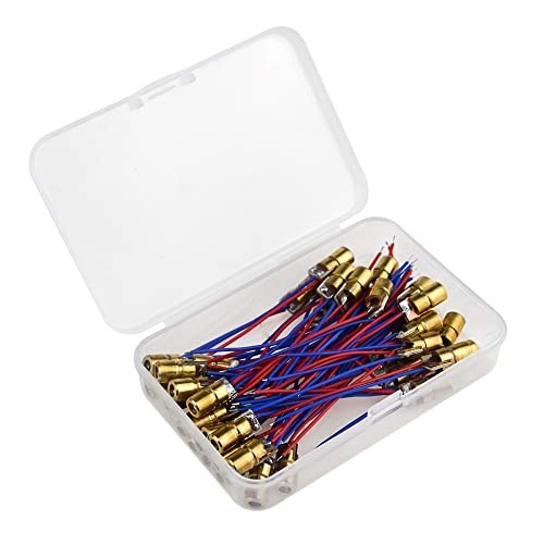 40x Red Laser Diode Module 650nm 5V 5mW 3V 5mW Dot 6mm Copper Plastic Leads