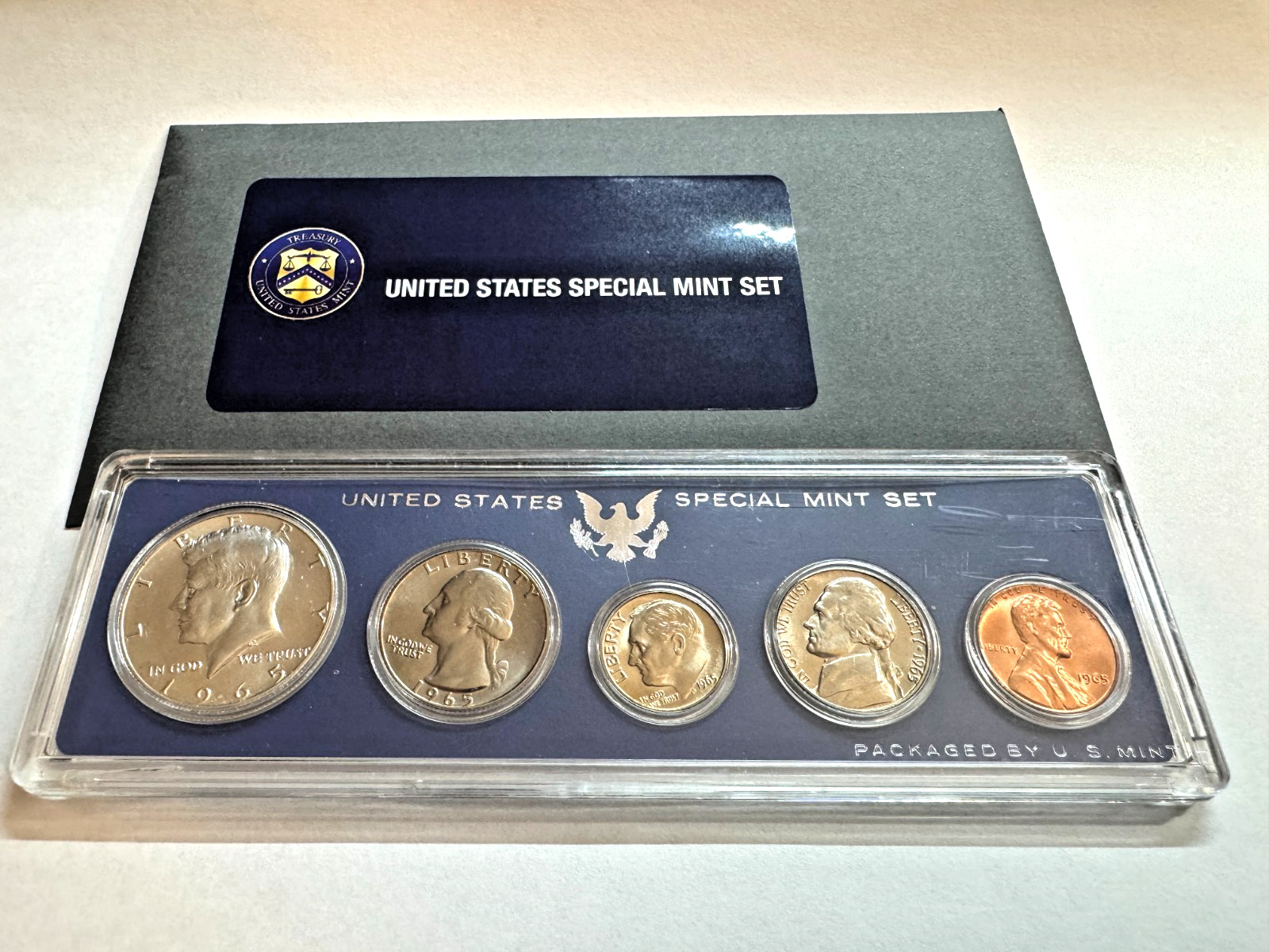 1965 US Special Mint Set Coins In Genuine Government SMS Plastic Holder