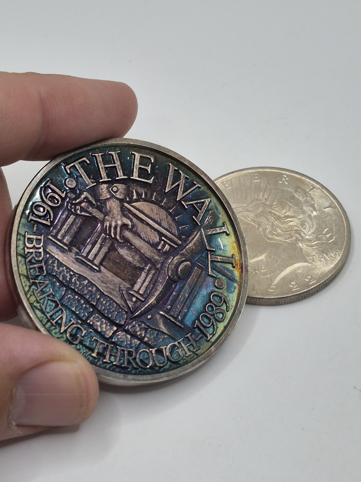 1922 P BU GEM PEACE SILVER DOLLAR ☆ And Monter Toned 3 Oz Berlin Wall Coin